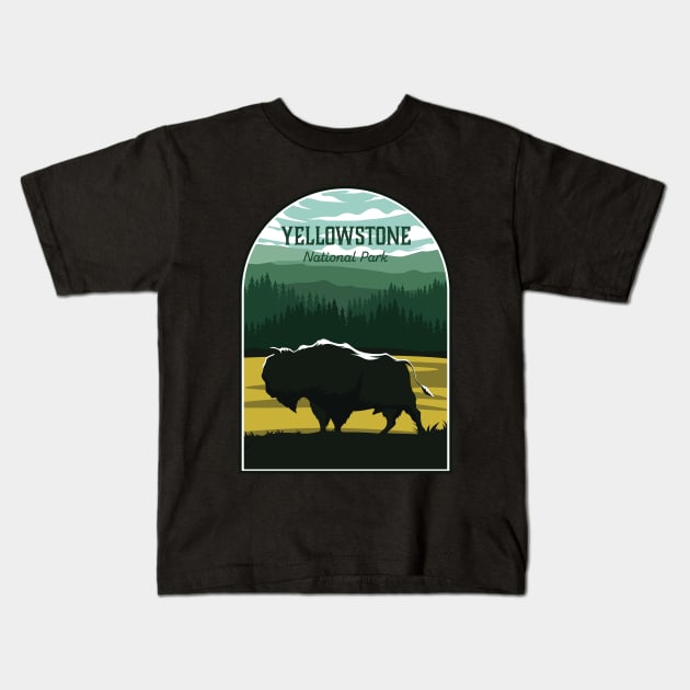 Yellowstone National Park Kids T-Shirt by Mark Studio